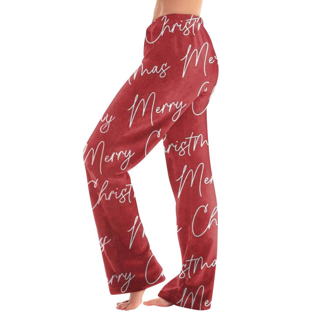 Women  Winter Plaid Pants Full Length Long Trousers Sports Pants