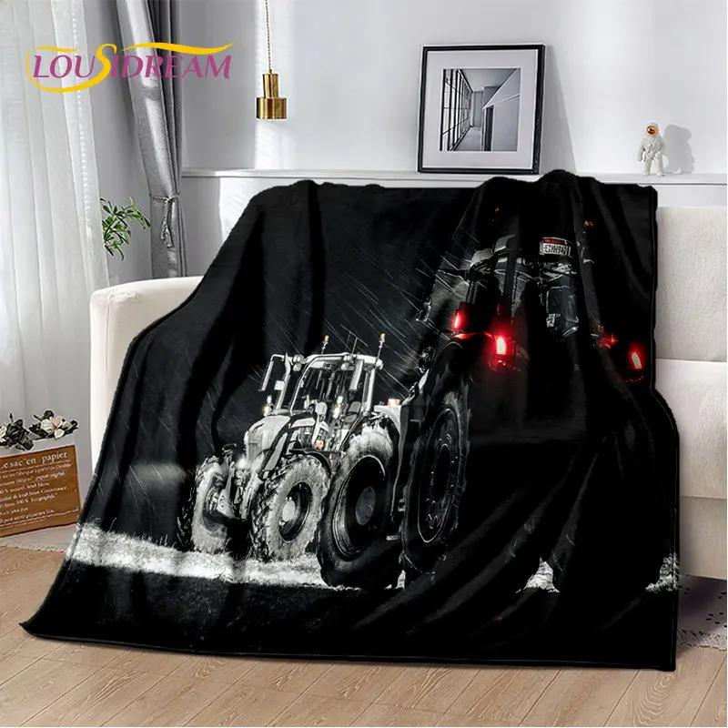 Car Tractor Truck Series Pattern Soft Plush Blanket,Flannel Blanket Throw Blanket for Living Room Bedroom Bed Sofa Picnic Cover