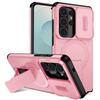 Armor Magnetic Bracket Holder Case for Samsung Galaxy S26 S2 Ultra S24 FE S23 Plus A A6 A16 Slide Camera Protection Cover