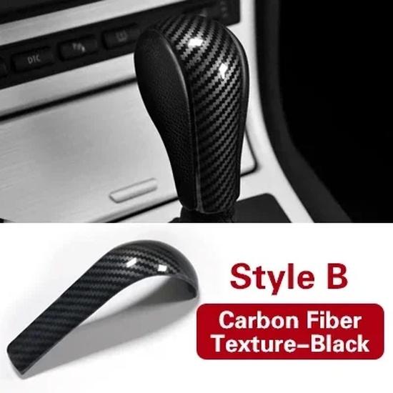 For BMW E90 E91 E60 E61 E92 E93 E63 E64 E81 E87 F01 E65 E83 Carbon Fiber ABS Gear Shift Knob Cover Trim Car Interior Accessories