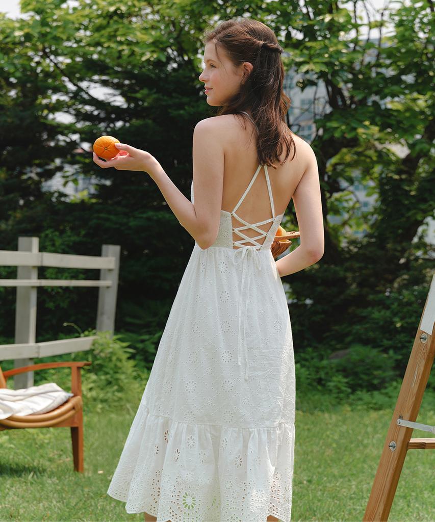 Bellodinela Camellia Dress White