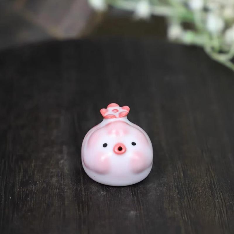 Pink Ceramic Tea Pet Fish Statue Little Fish Bubbles Under Cup Bottom Ornament Cute Water Mug Decor Gift For Tea Lovers