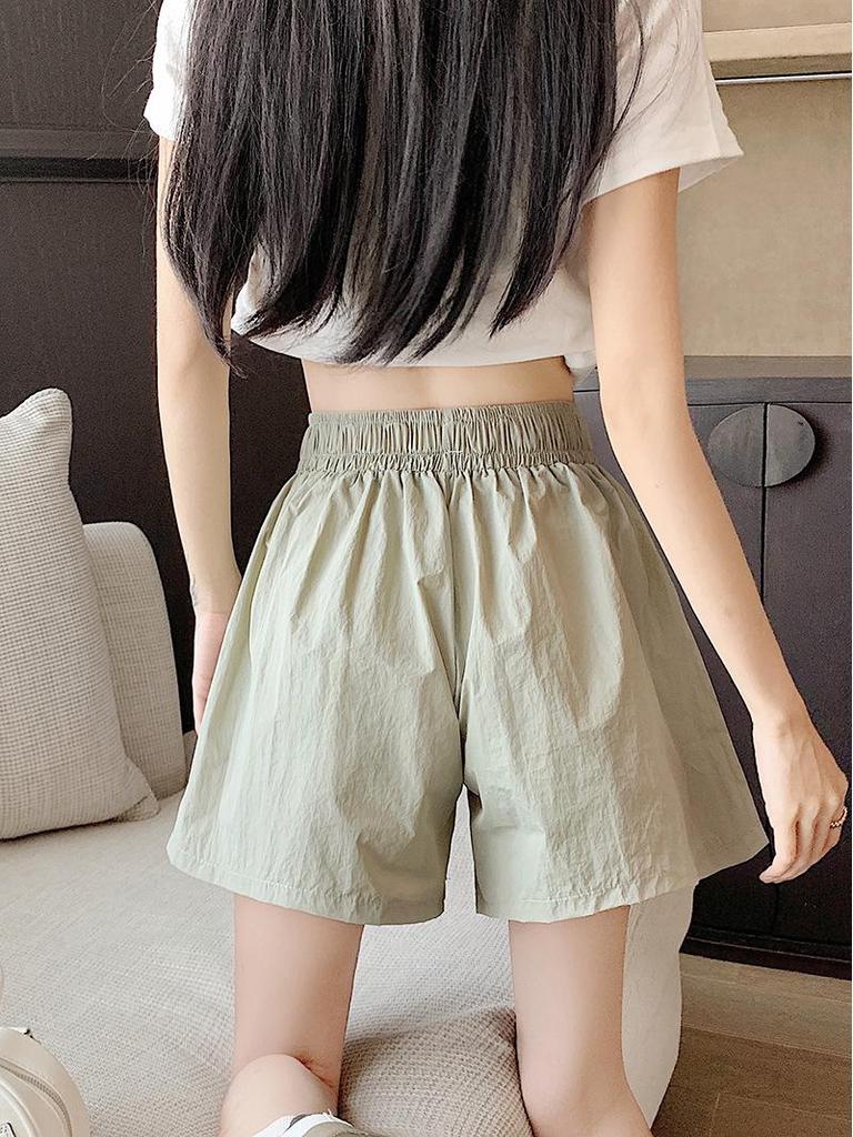 Women's Nylon-Cotton Yamamoto Design Pocket Overalls: Loose Wide-Leg Casual Shorts