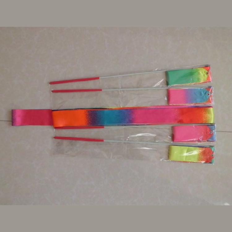 Rhythmic Dance Ribbon 157.5Inch Gymnastics Ribbon Rainbow Band for Twirling Artistic Dancing Gymnastics Kids Talent Show