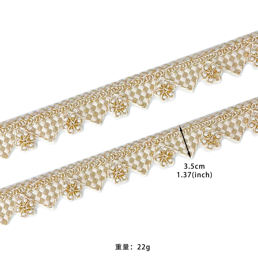 3.5Cm Wave Line Bead Embroidery Flower Decoration Barcode Clothing Window Accessories Home Luggage Accessories Lace Accessories