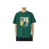 adidas Graficzny T-shirt Kreskówkowy Nadruk Literowy Sportowy Casual Krótki Rękaw Męskie Topy Leśno-Zielony JN4891