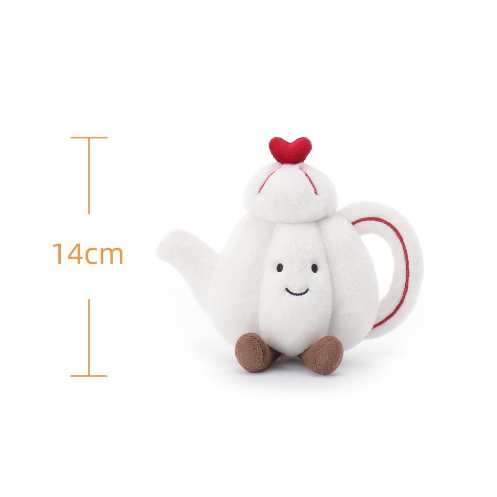 Apricot Lamb Love Teapot Plush Toy for Soft and Cute Fluffy Love Teapot for Girls and 14cm Kids, Boys,