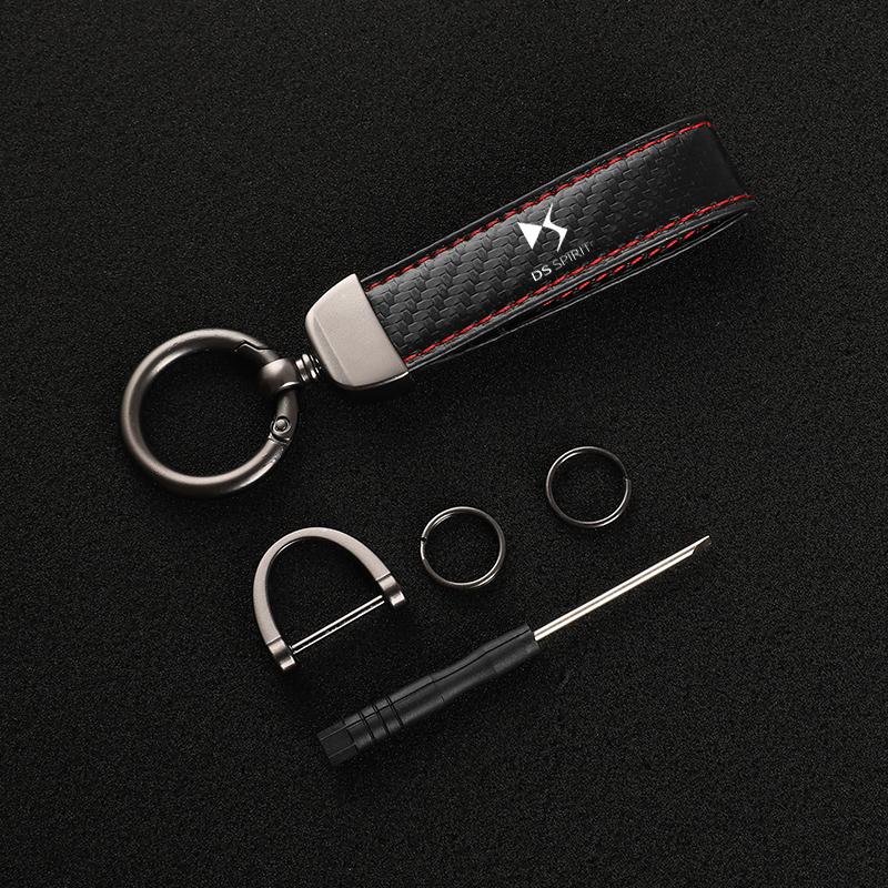 Leather Car Keychain Horseshoe Buckle Jewelry for DS DS3 DS4 DS4S DS5 5LS with Logo Car Accessories