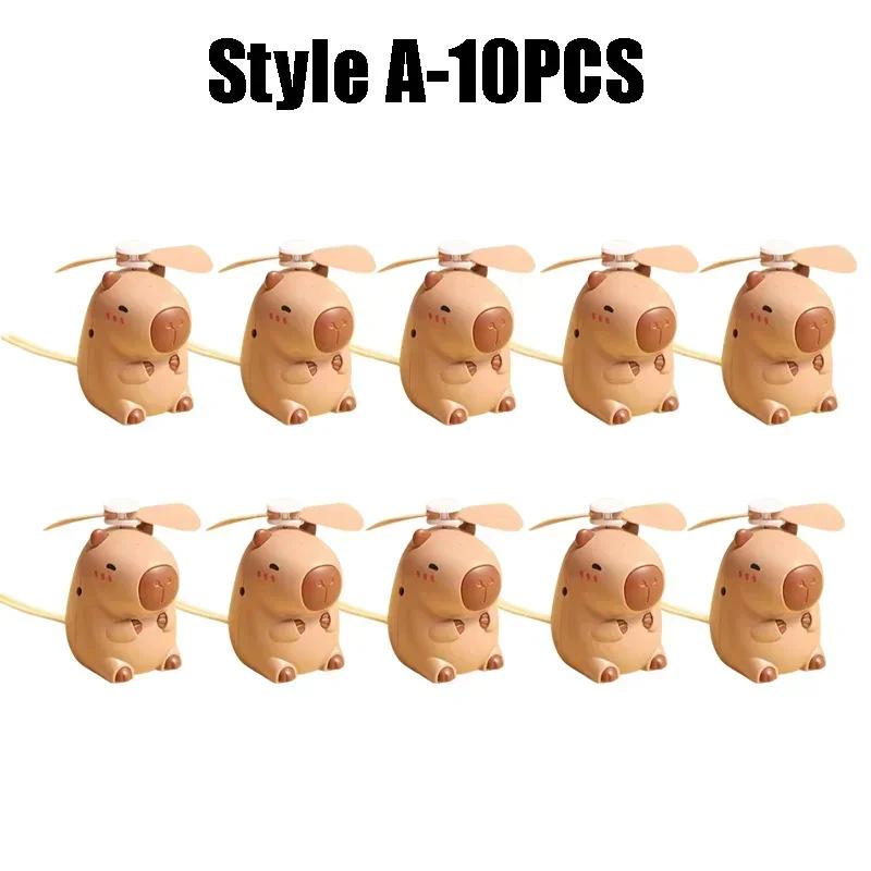 Cute Capybara Handheld Fan USB Rechargeable Mini Neck Hanging Fan Portable Cooling Fan for Kids Travel Gift Cartoon Design