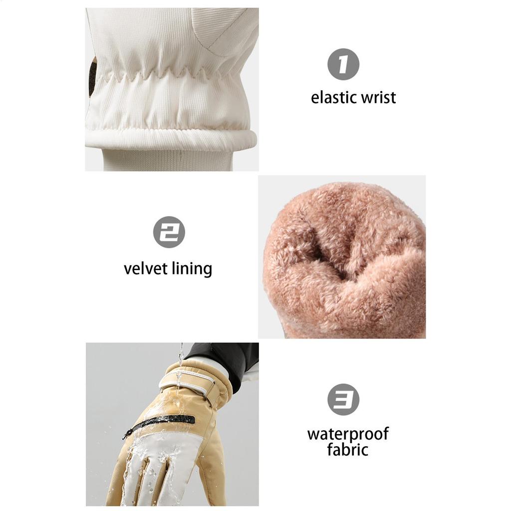 Ski Gloves Women Non-Slip Windproof Touchscreen Mittens Winter Gloves Warm For Biking Sporting Driving Skiing Women Men Outdoor