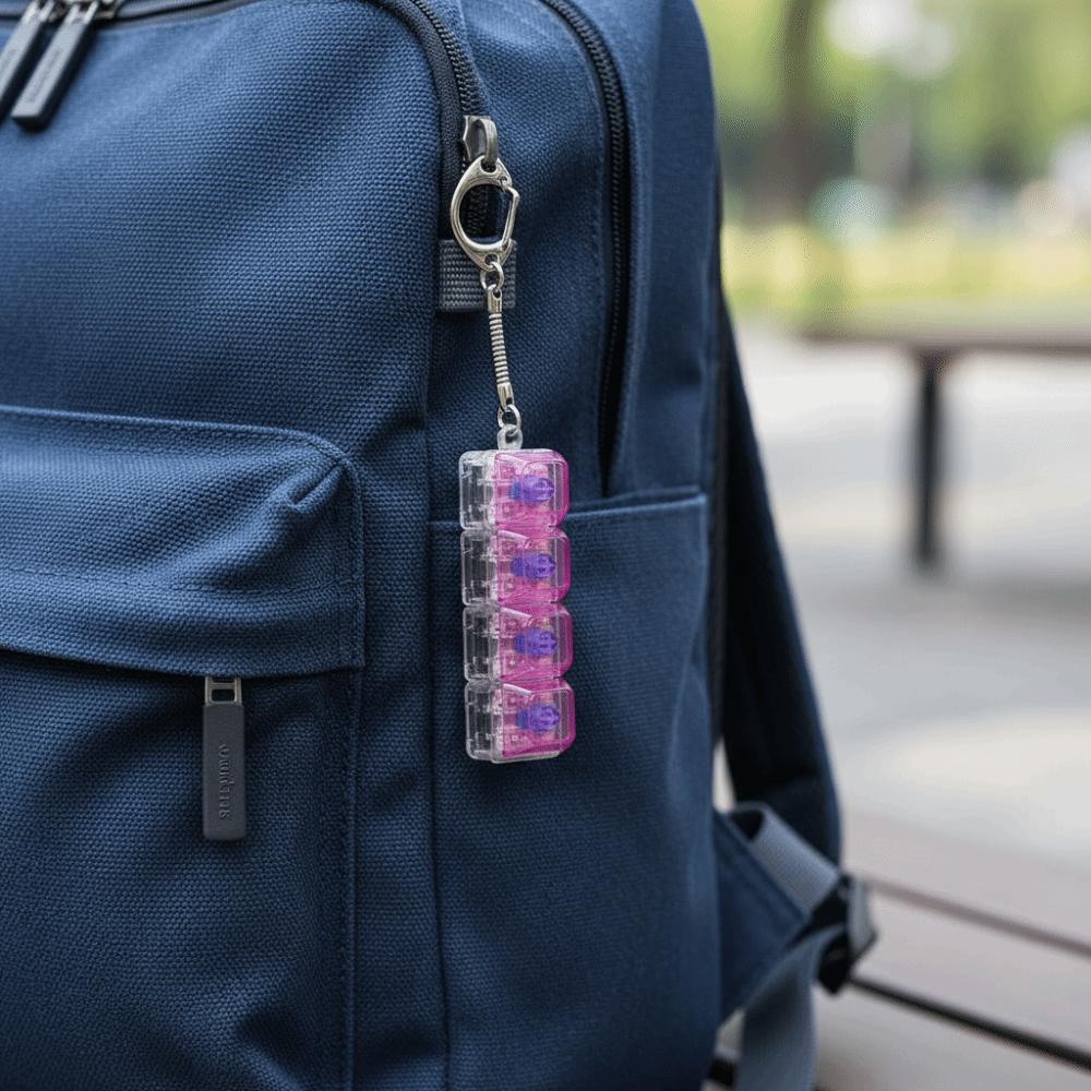 Funny Crystal Keycap Pendant Luminous Light Mechanical Keyboard Keychain 4 Keys Design Transparent Shaft Decompression Keyboard