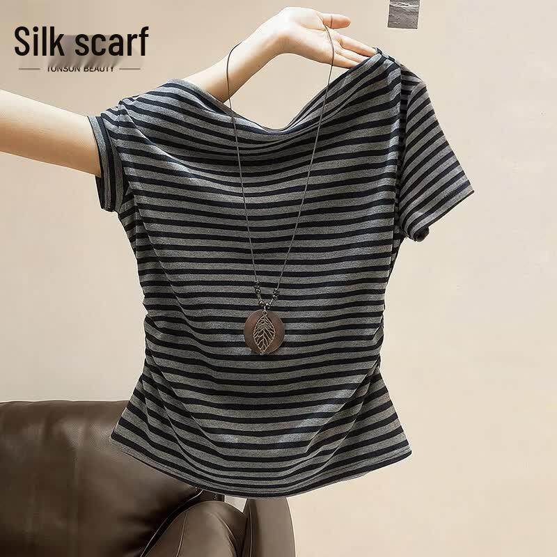 Women s Striped Short-Sleeve T-Shirt M