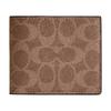 10 Id Billfold Branded Embossed Print Coated Canvas Wallet Regular Men's Tan & Black Tan and Black