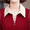 2025 Spring Thin Knit Cardigan for Middle-Aged Women - Long-Sleeved Temperament Top
