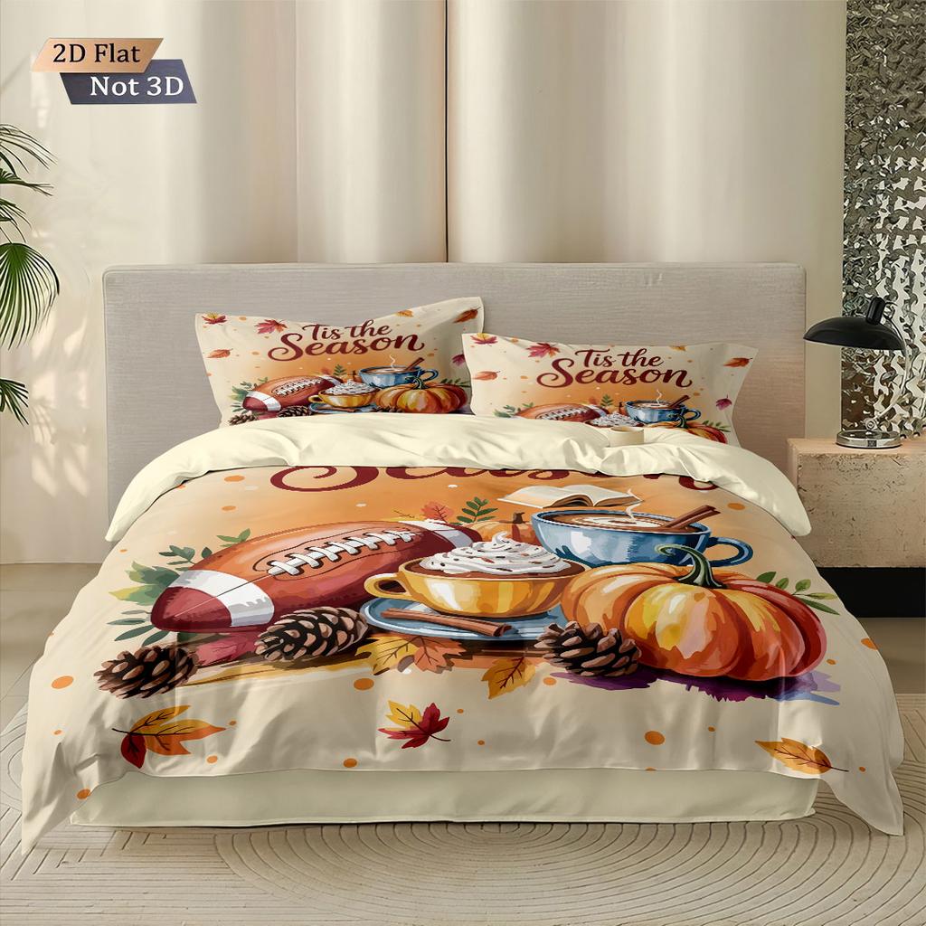 3Pcs Autumn Harvest Printed Coreless Bedding Comfortable Multi Size Bedroom And Dormitory Duvet Covers Machine Washable