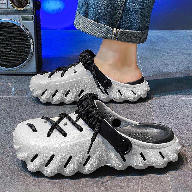 Men's Summer Coconut Hole Shoes - Anti-Slip Dual-Use Beach Sandals & Sport Slippers