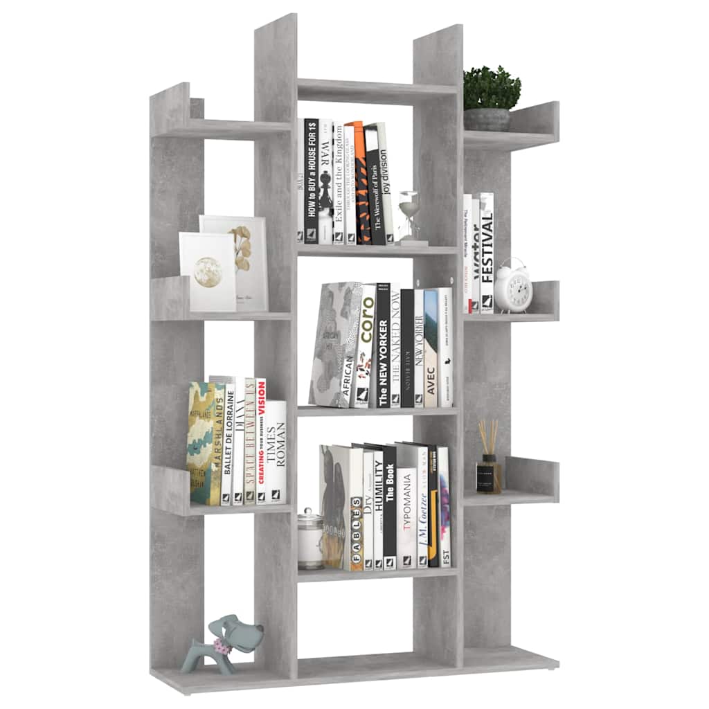 Bookshelf Concrete Grey 86 x 25.5 x 140 cm Engineered Wood
