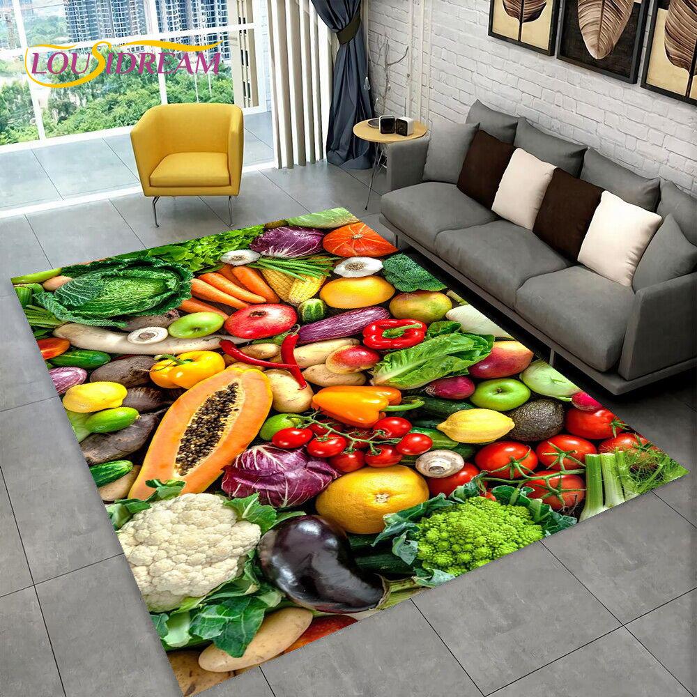 

Овощные зерна, специи, фруктовые приправы, кухонный коврик, ковер для гостиной, диван, украшение коврика, коврик, нескользящий напольный коврик 230x160cm