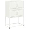 VidaXL White Buffet 68.5x38.5x107 Cm Steel, Cabinet, Sideboard, Storage Cabinet, Cabinet, Cupboard, High Buffet, 846487