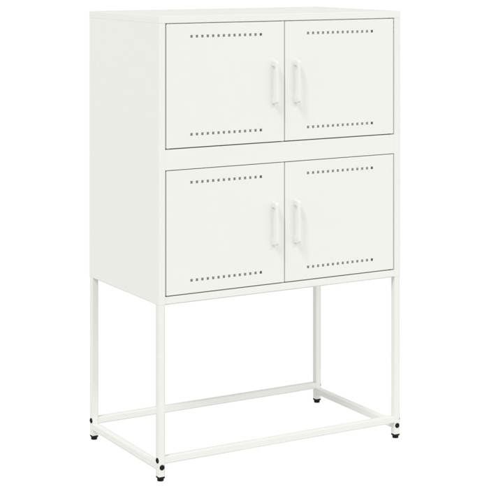 VidaXL White Buffet 68.5x38.5x107 Cm Steel, Cabinet, Sideboard, Storage Cabinet, Cabinet, Cupboard, High Buffet, 846487