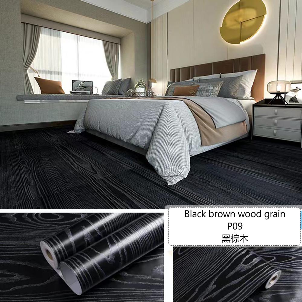 Thickened Wood Grain Self Adhesive Wallpaper Waterproof Wardrobe Tabletop Furniture Refurbished Adhesive Wallpapers 3D