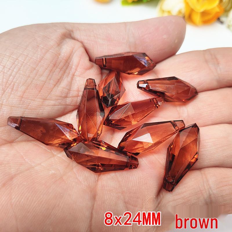 Crystal Pillar Lampshade Beaded Curtain Accessories - 8x24MM Water Drop Transparent Acrylic Loose Beads Pendants