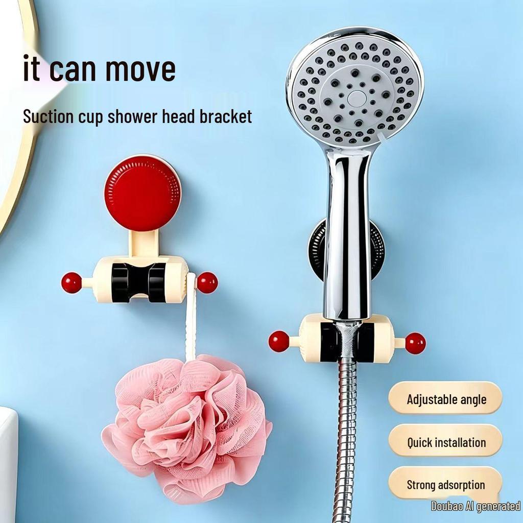 No-Drill Rotating Shower Head Holder with Suction Cup