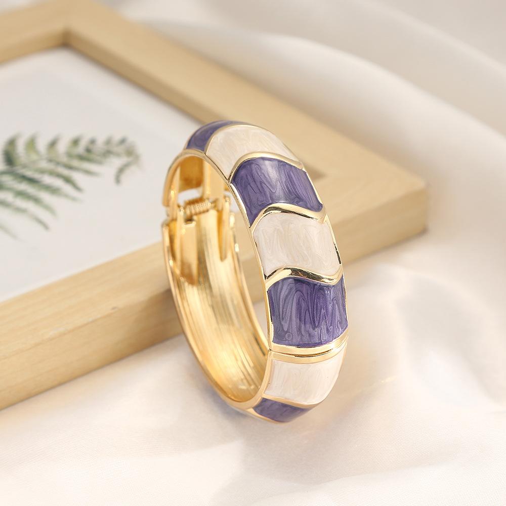 DIEZI 17 Colors Bohemian Irregular Enamel Cuff Bangles Hip Hop Geometric Gold Color Metal Wide Bracelet For Women Men Jewelry