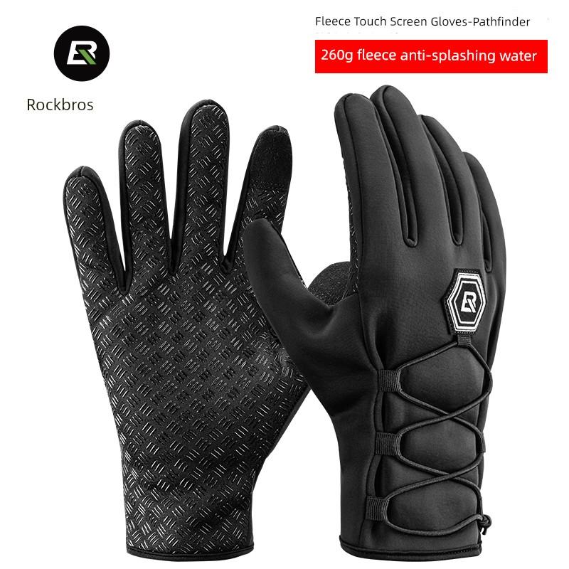 Guanti da Ciclismo Rockbros Dita Intere Heattech Autunno e Inverno Bicicletta Motocicletta Auto Elettrica Dita Lunghe Uomo e Donna Touch Screen