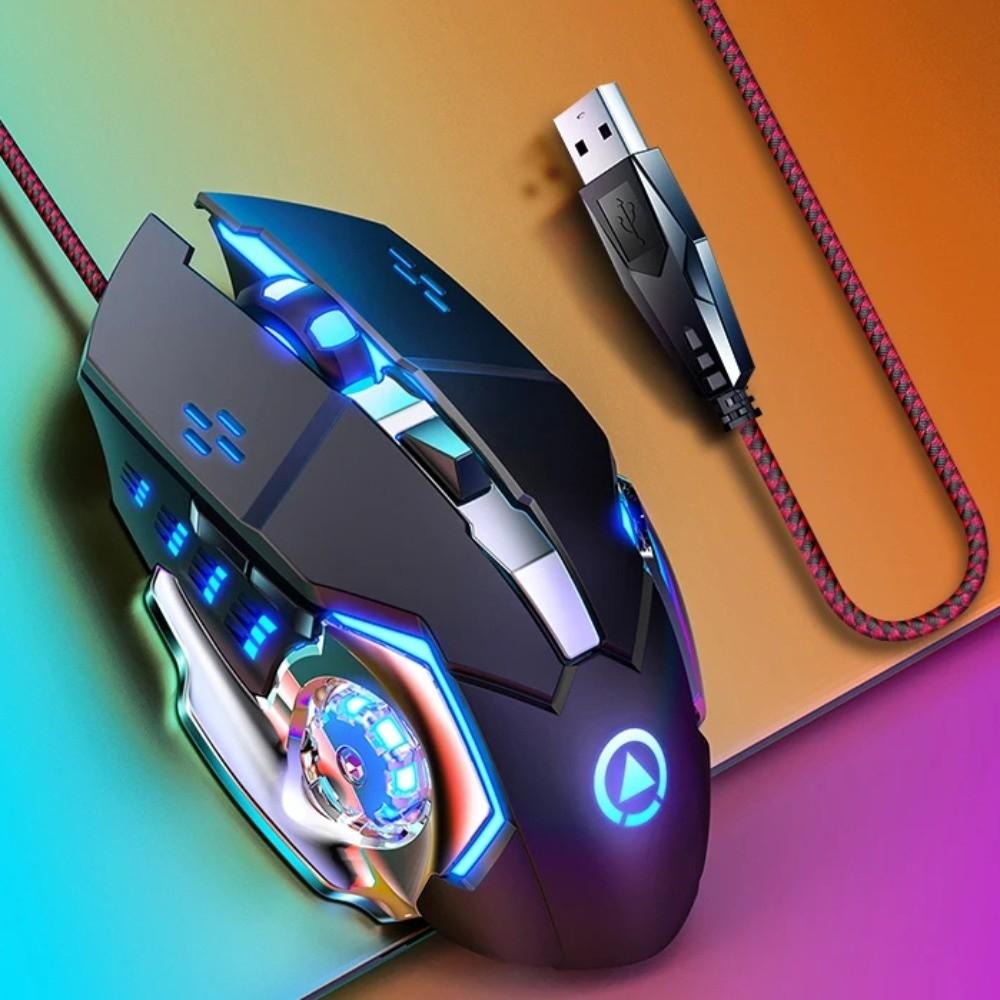 Illuminated USB Mouse Colorful Light Mechanical Mouse Computer Mice Wired Mouse  Office Home