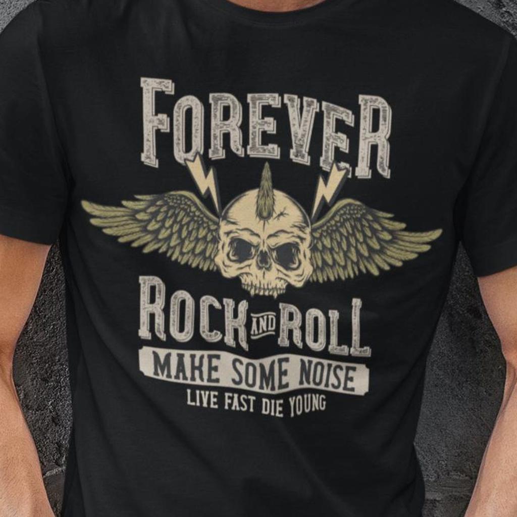 Rock Skull Graphic Tee | Vintage Winged Skull Shirt | Biker Style T-Shirt | Gothic Music Lover Tee | Edgy Rocker Gift