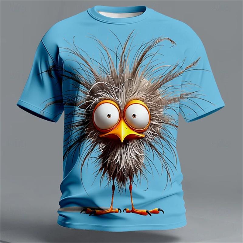 New Abstract Animal 3D Print T-Shirt Men's Summer Casual Short-Sleeve Fashion Streetwear Oversized T-Shirt Top
