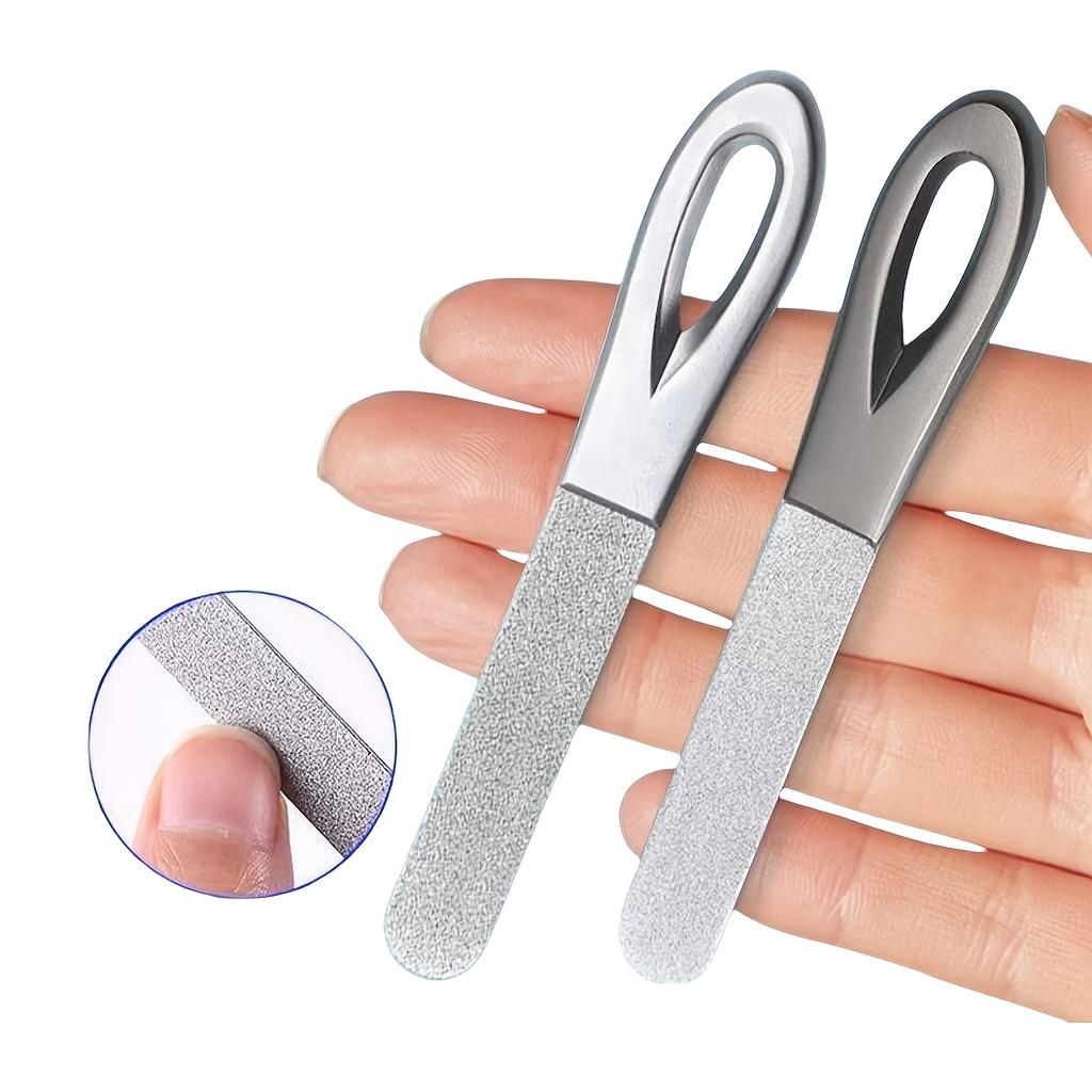 1pc Stainless Steel Double-Sided Nail File for Shaping and Buffing Nails