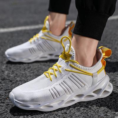 New Flying Woven Breathable Jogging Shoes for Men MD Ultralight Student Sports Shoes Soft Sole Non-slip Casual Shoes