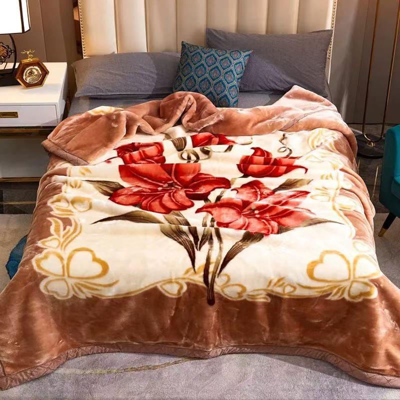 Double-Sided Fleece Raschel Blanket - Cozy Winter Wedding & Office Nap Gift