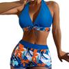 Swimsuit Women's New Split Flat Angle Bikini High Waist Swimsuit
