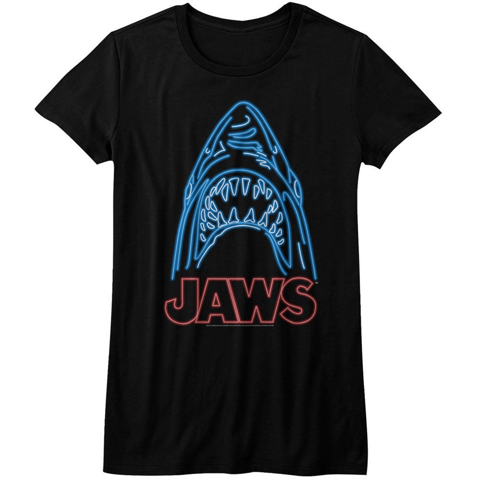 Jaws Neon Black Junior Women s T-Shirt 3XL