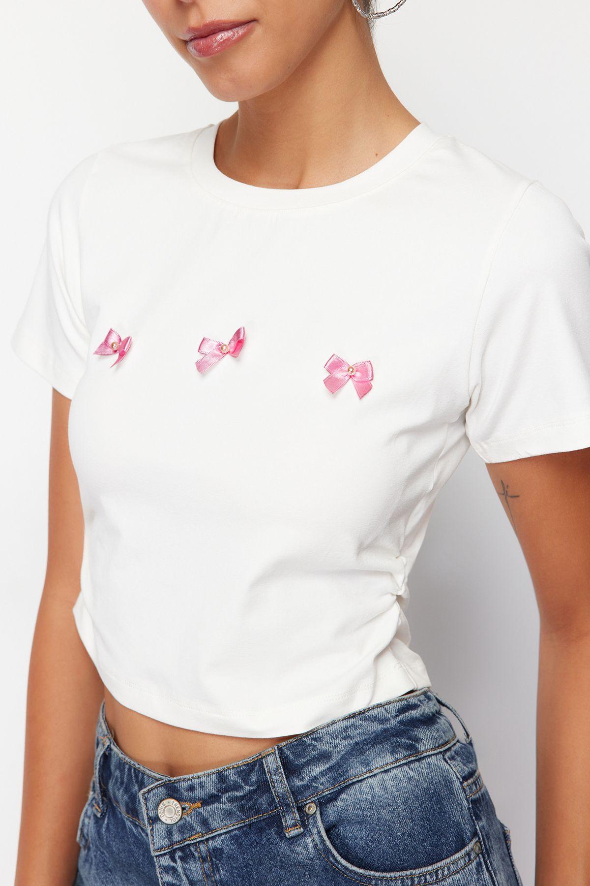 

Женская модная трикотажная футболка обычного размера с белой лентой L