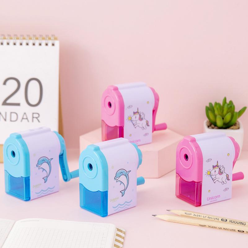 Cartoon Hand-Crank Rotating Pencil Sharpener - Student Stationery and Fun Prizes