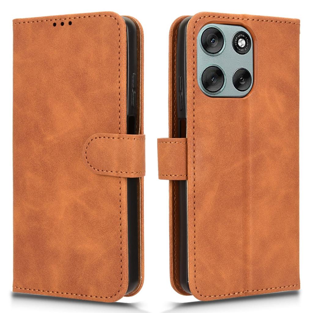 For Motorola Moto G56 5G Leather Case Skin Feel Anti Drop Wallet Flip Phone Cover