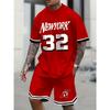Sport Wear Summer New Men's Set, Quick-drying and Sweat-absorbing Outdoor Running Set, Men's Round-neck Training Ball Set, Breathable