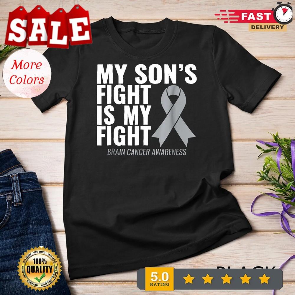 2025My Son s Fight is My Fight Brain Cancer Awareness Unisex T-shirt Unisex T-Shirt XXXL 1950₽