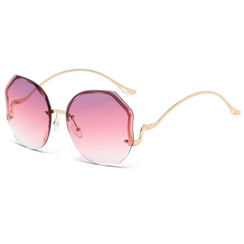 

New Frameless Cut Edge Sunglasses for Women Fashion Gradient Butterfly Flower Sun Glasses Outdoor