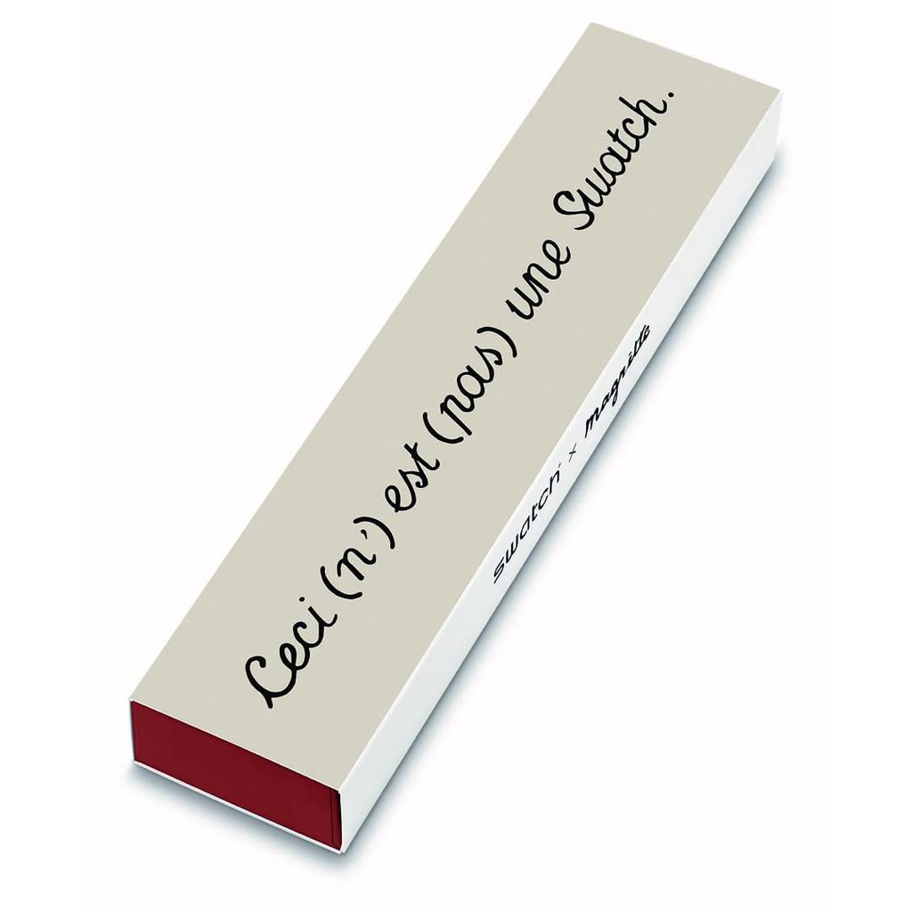 Hodinky LA TRAHISON DES IMAGES BY RENE MAGRITTE SWATCH ART JOURNEY 2023 SO29Z124 Beige [Swatch]