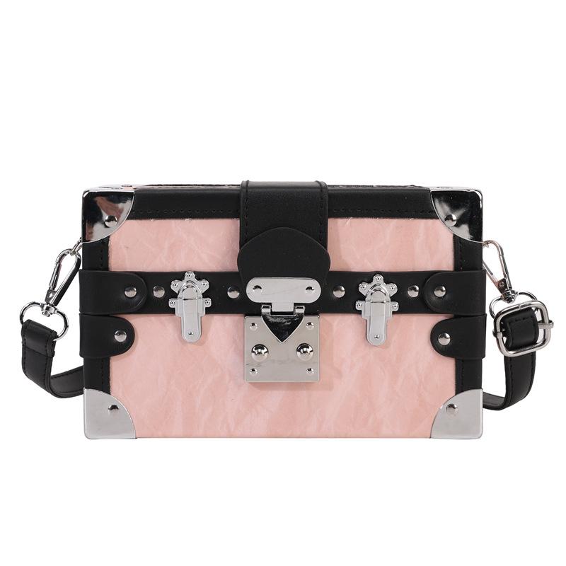 

2025 Новый тренд Box Маленькая квадратная женская сумка ретро Маленькая коробка универсальная сексуальная одно плечо кроссбоди женская сумка розовый