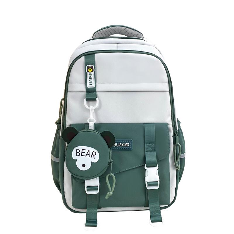 

Schoolbag contrasting color cute schoolbag female primary and secondary school students junior high school students high value double shoulder
