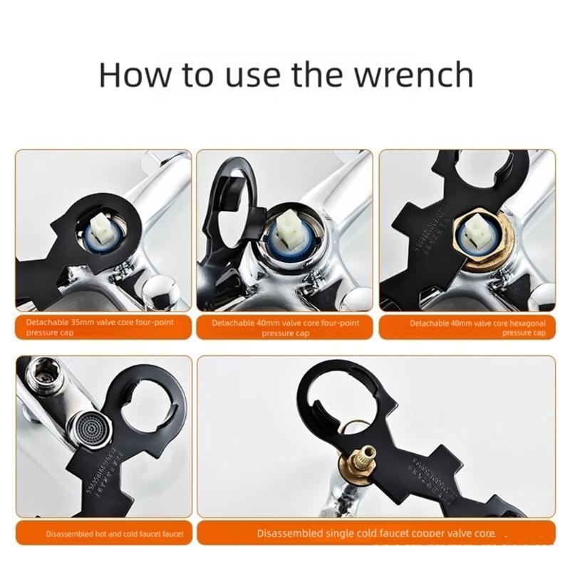 Professional Faucet Aerators Stem Wrenchs Tool For Plumbing Repair Carbon Steel Build Universal Fit Ergonomic Design