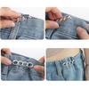3pcs Adjustable Waist Tighteners Pin Metal Electroplate Jeans Brooch Pin for Loose Pants Skirts Sleeves and Sweaters
