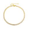 Stainless Steel 14K Gold PVD Plated 15cm Length Zircon Tennis Chain Bracelet Titanium Steel Full Paved Zircon Chain Bracelet