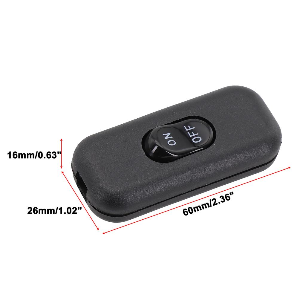 Inline Switch 6A 250V Cord Rocker Intermediate Switch For Electric Lamps Power Cables 60x26.5x15.5mm Control Joystick Switch
